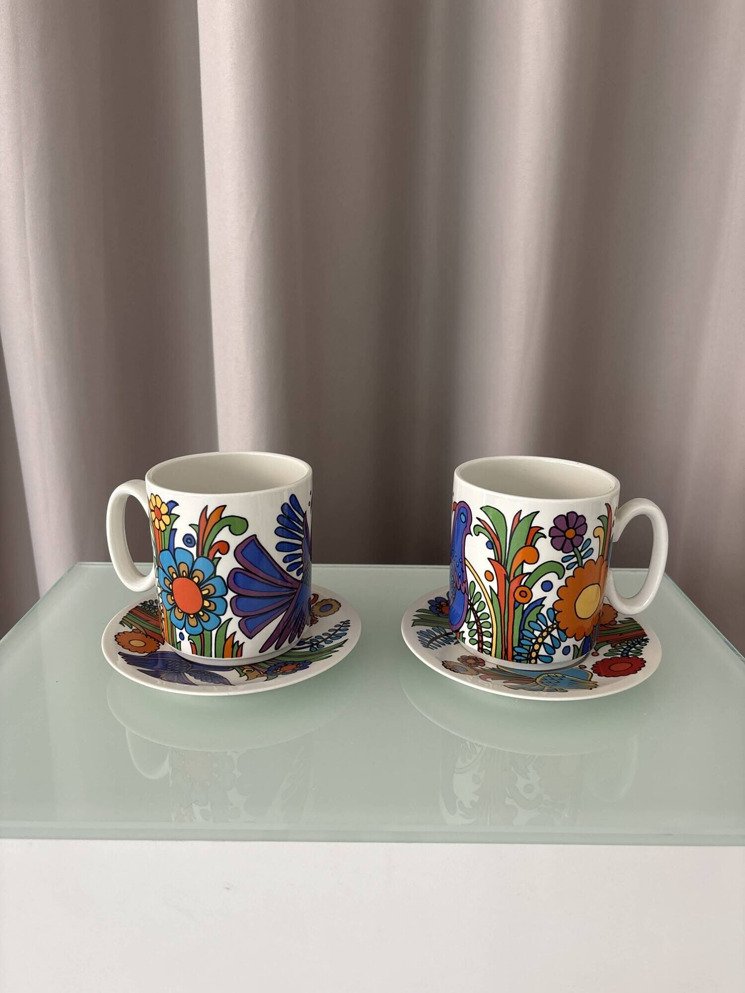 Vintage Villeroy & Boch Acapulco Coffee Cup & Saucer Set | Pair | 1970s