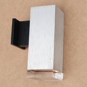 Applique murale d'extérieur rectangulaire en aluminium brossé et résine