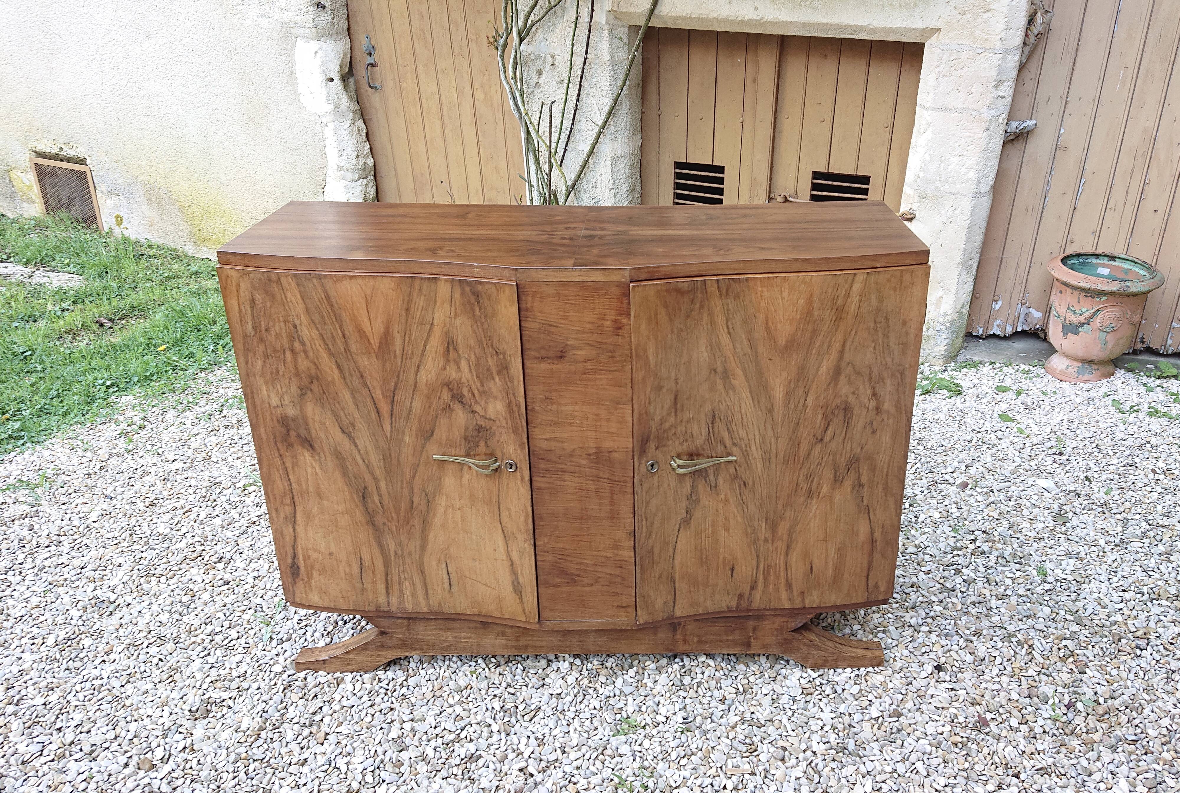 Art deco low sideboard 2 doors