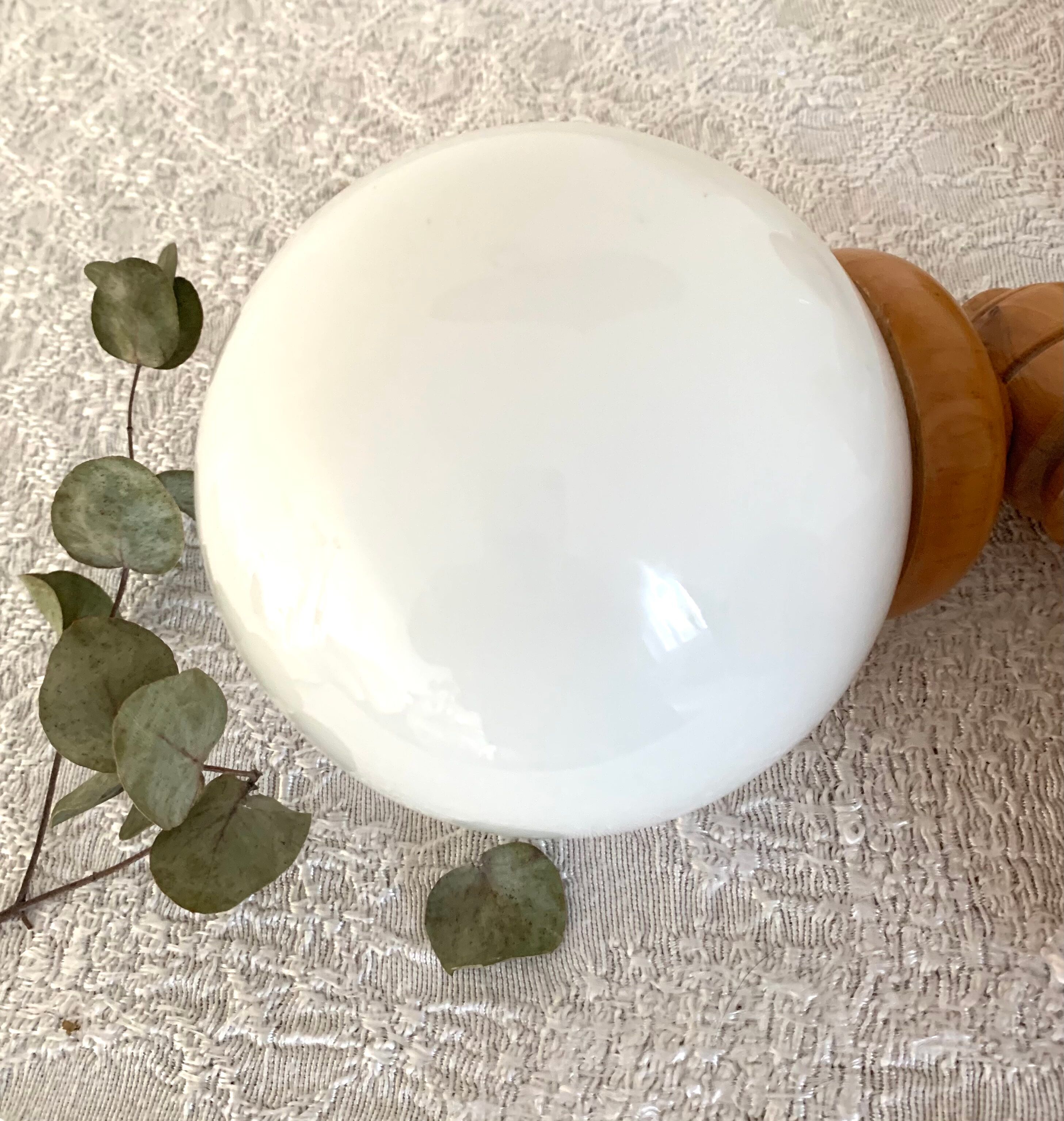 Opaline and wood sconces