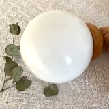 Opaline and wood sconces