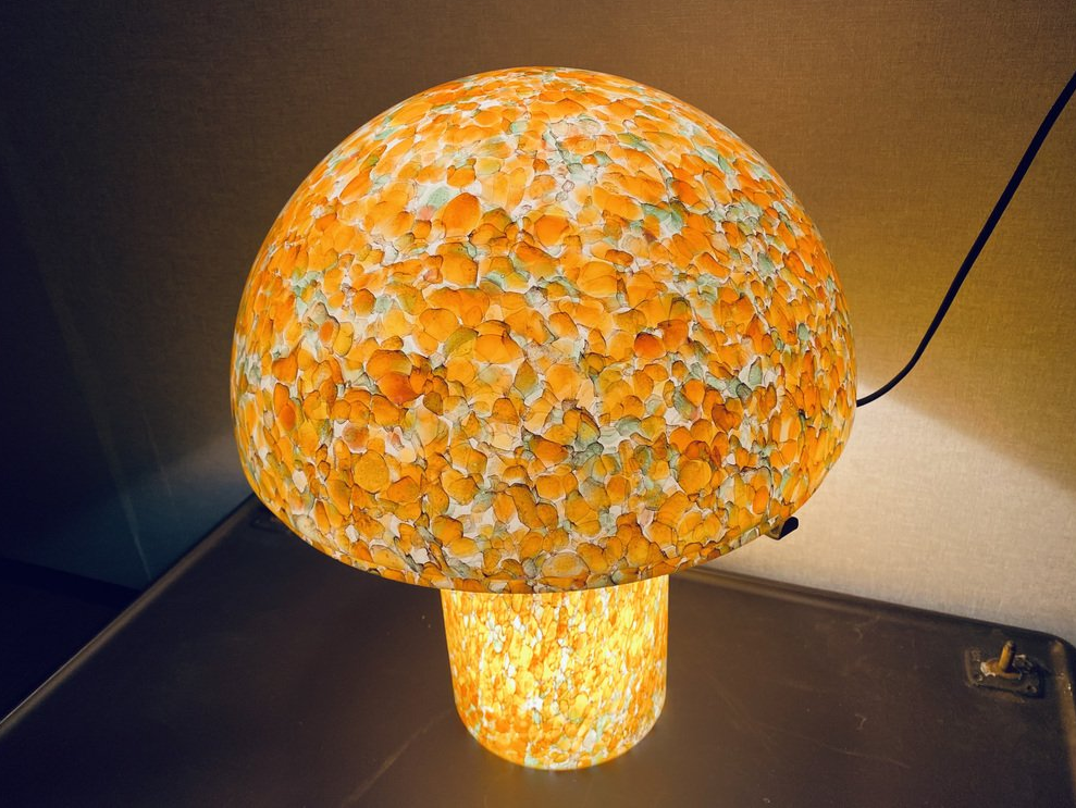Orange mushroom lamp from Peill and Putzler, 1970s