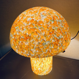 Orange mushroom lamp from Peill and Putzler, 1970s