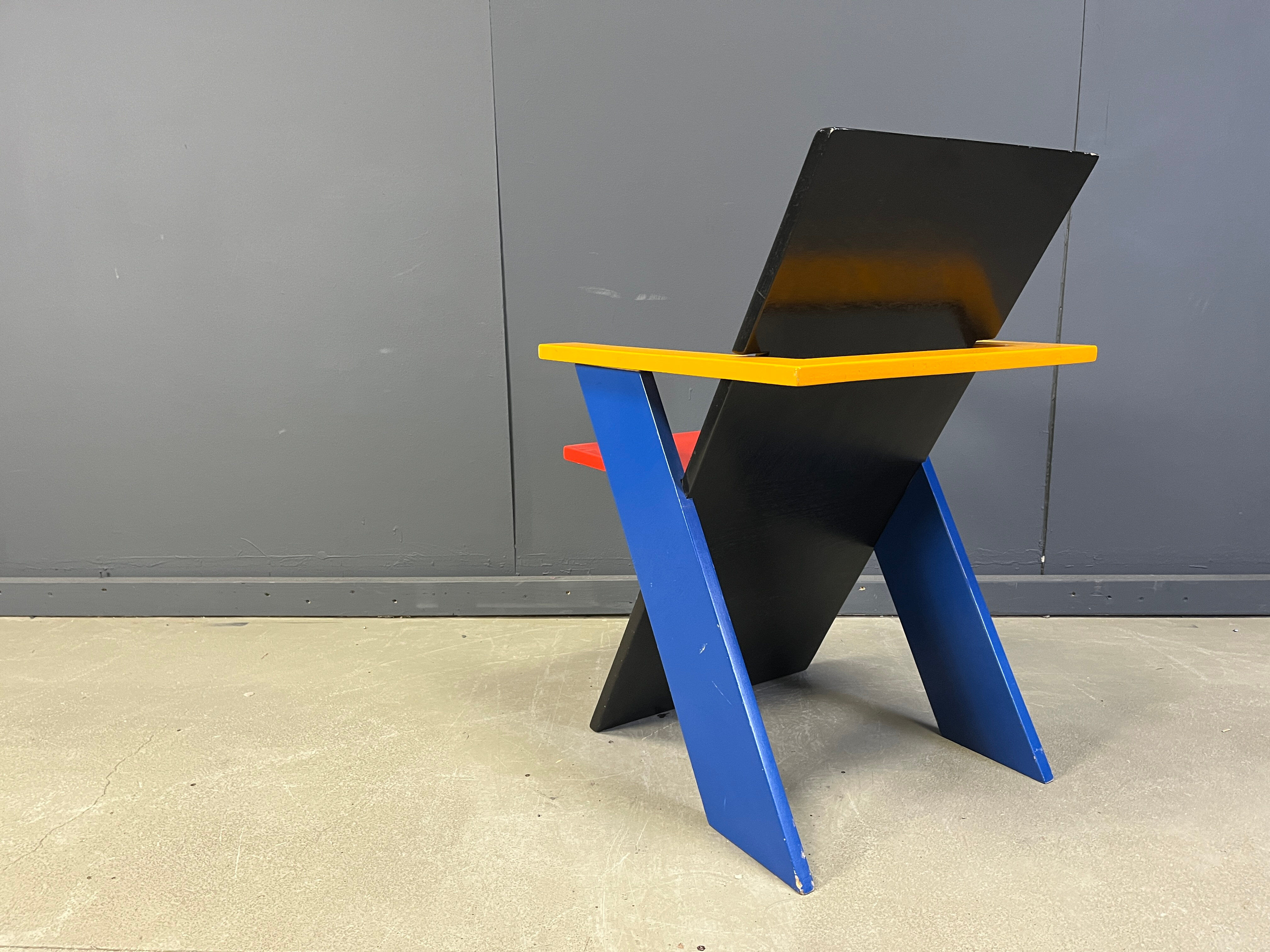 Colourful postmodern armchair, 1980s