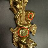 Pair of large Louis XV style wall lights - gilded bronze