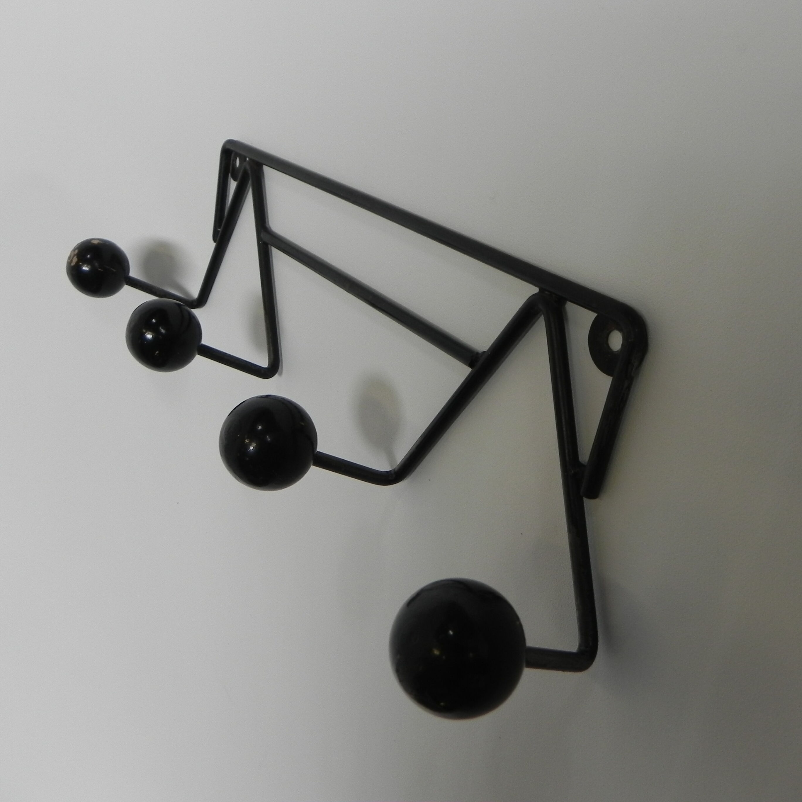Vintage wall coat rack with beech balls