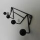 Vintage wall coat rack with beech balls