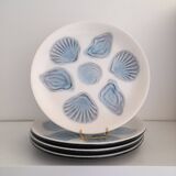 Set of 4 Elchinger oyster plates