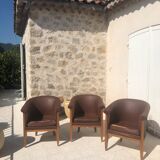 3 Charles Bernel armchairs