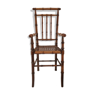 Chaise de poupée 1900 style bambou