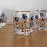 Set of 6 small hand-painted gilded glasses