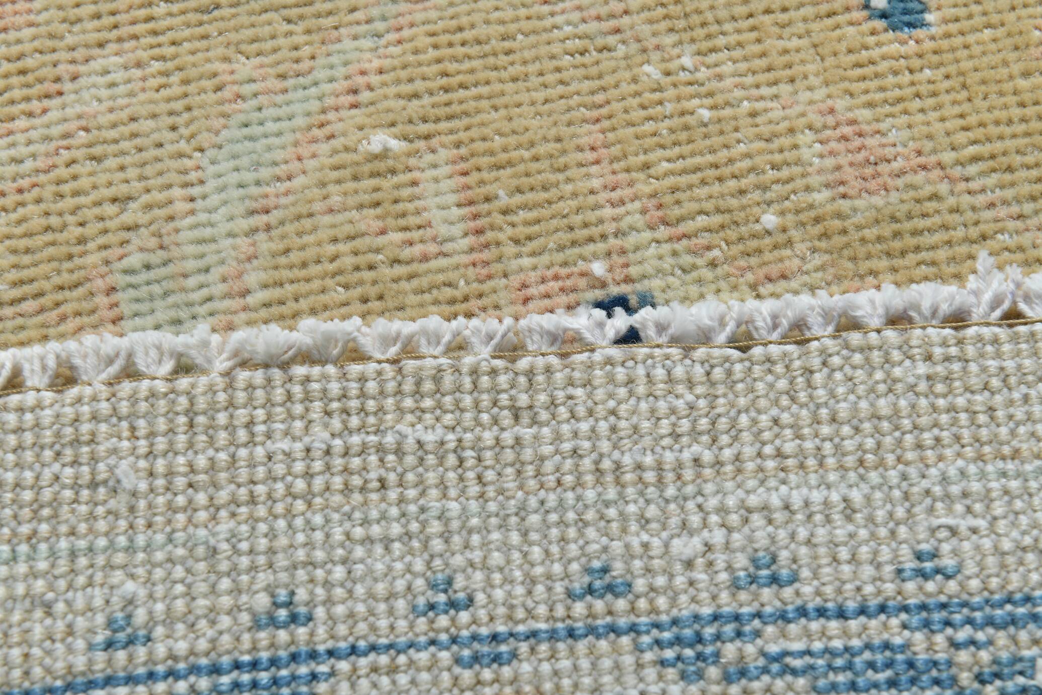 Tapis Persan Vintage Beige Et Bleu à Motifs Floraux, 301x388Cm