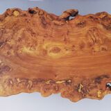 Coffee table brutaliste magnifier elm and hammered iron