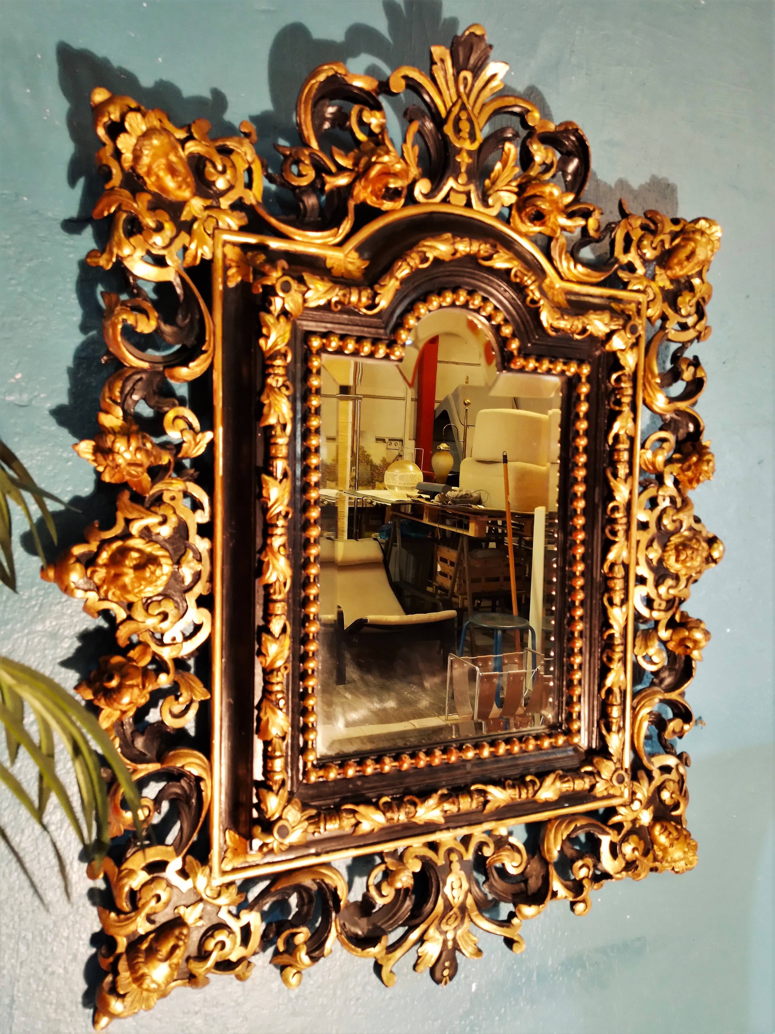 Baroque wall mirror Italy 19th century