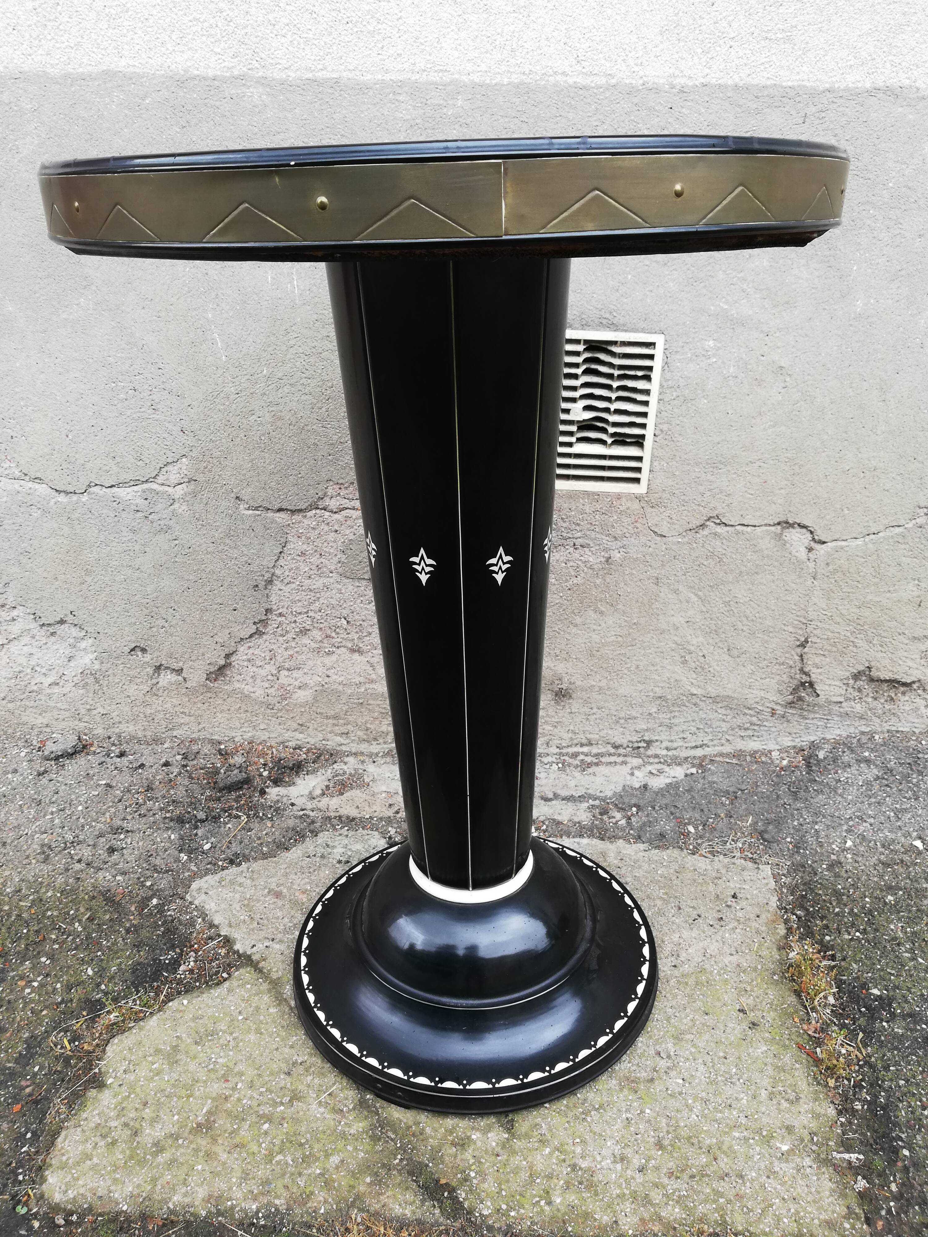 Metal pedestal table joseph hoffman