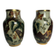 Art Deco, pair of Lunéville earthenware vases circa 1930