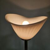 Italian floor lamp with pink Murano glass and brass foot