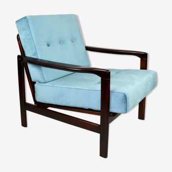 Vintage turquoise armchair by Z. Baczyk, 1970s