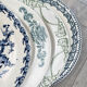 6 green and blue mismatched iron earth plates