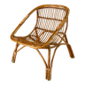 Shell armchair in rattan and bamboo, early 20th century