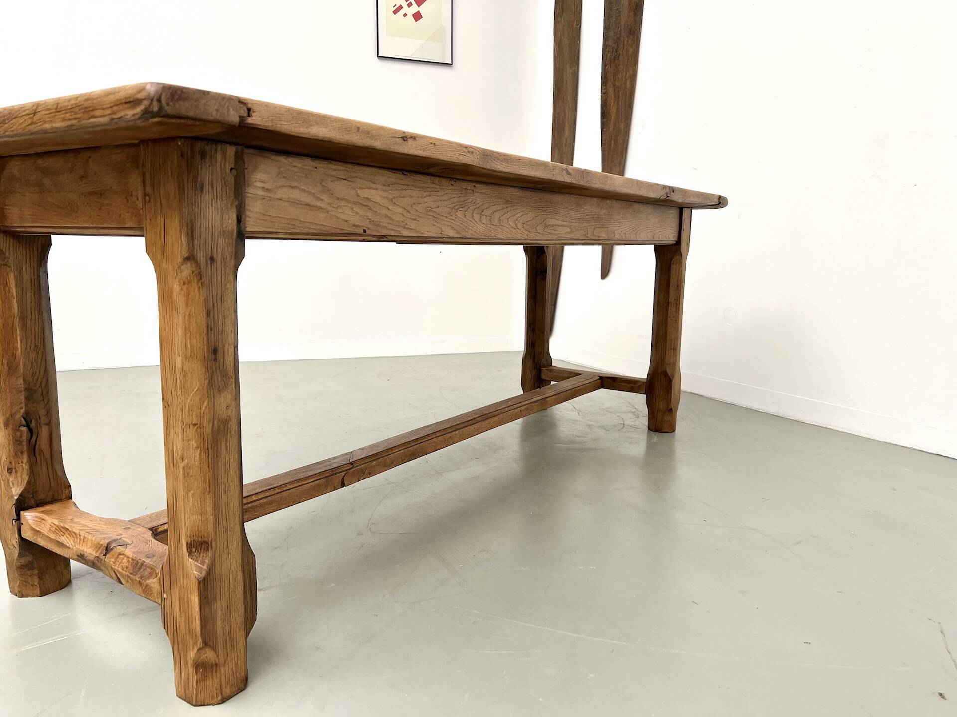 Table de ferme XIXe siècle en chêne et noyer