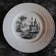 Plate David Johnston oriental décor monochrome black J. Vieillard Bordeaux