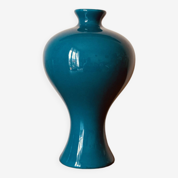 Vase en céramique Meiping H 27 cm bleu canard
