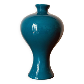 Vase en céramique Meiping H 27 cm bleu canard