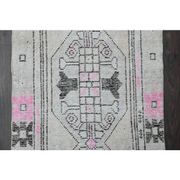 1970s Turkish Oushak Handmade Wool Cotton Beige Runner 77x245