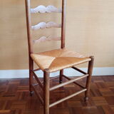 6 old straw chairs 19th