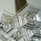 3-tier mid century pendant light with 27 hexagonal glass panels 1960s 70s