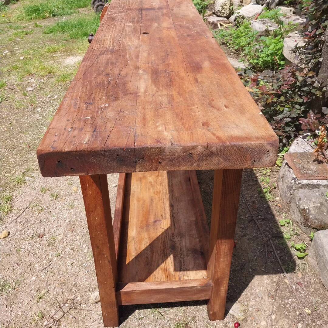 Wooden carpenter's workbench