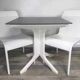 White woven resin garden chair