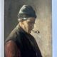 Oil on canvas mounted on oak panel - Portrait of a pipe smoker