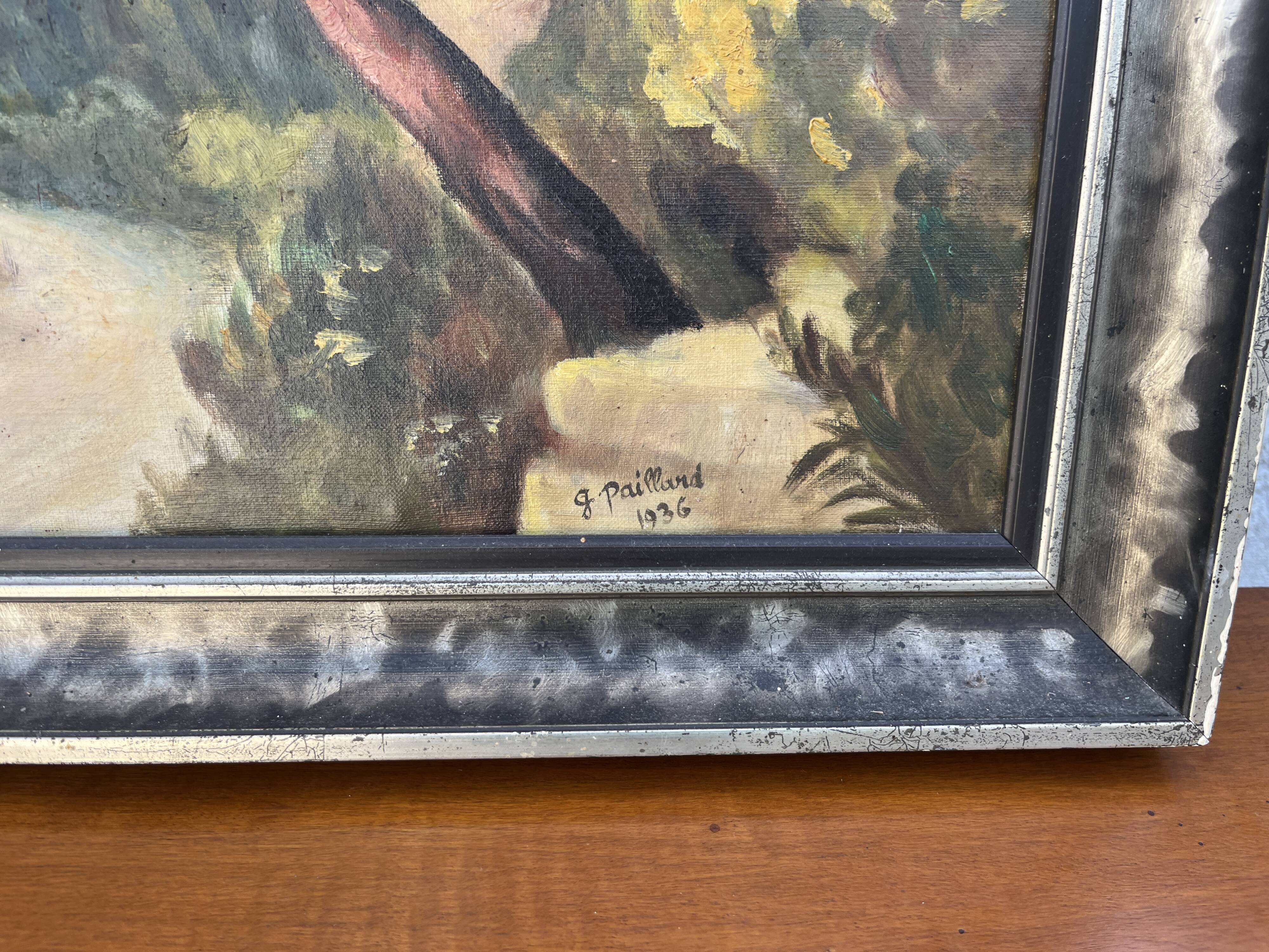 Mediterranean Landscape Painting – Signed G. Paillard 1936