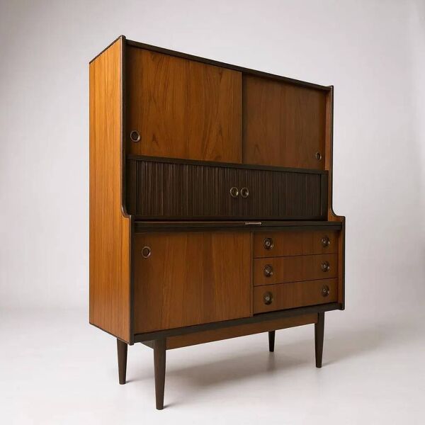 Enfilade haute scandinave vintage Johannes Andersen des années 60/70