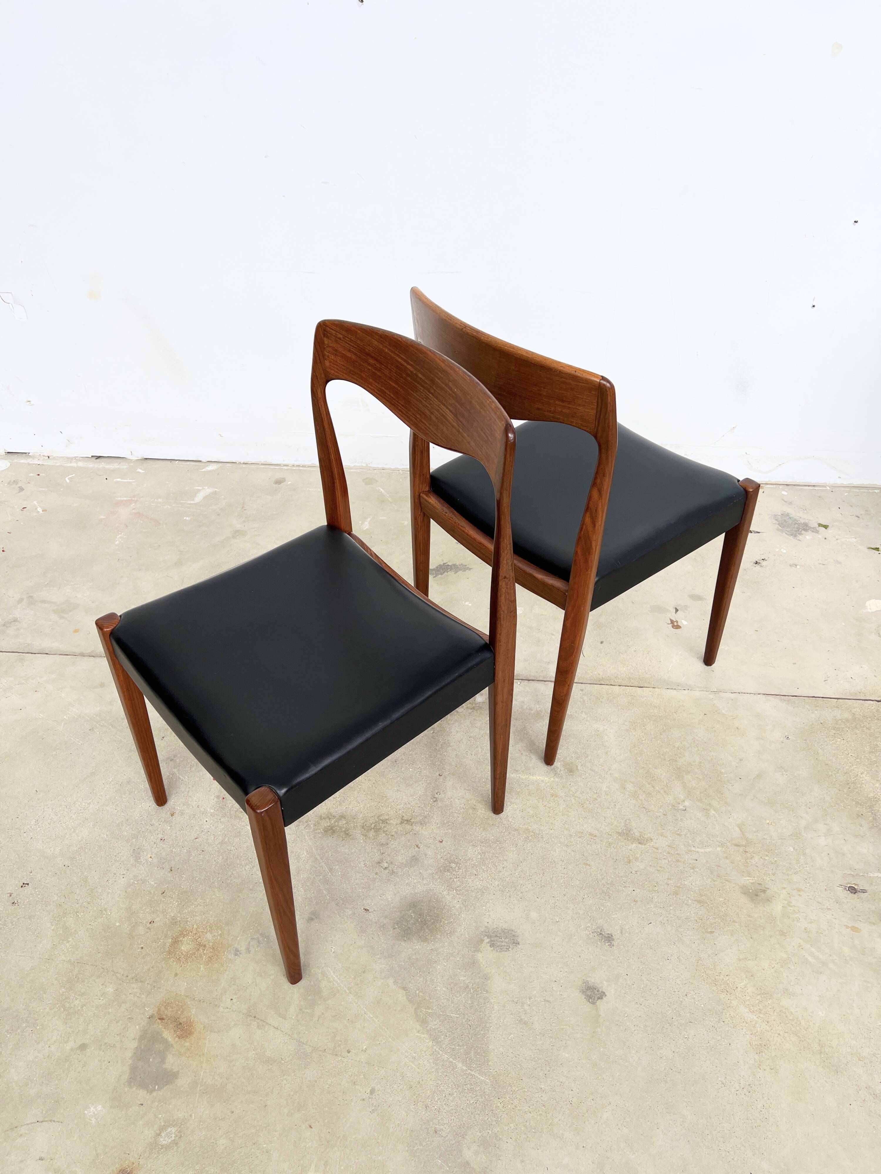 Scandinavian teak and leatherette chair
