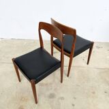 Scandinavian teak and leatherette chair