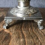 Pair of salt pans, solid silver salt shakers and Crystal Hallmark Rooster XIX