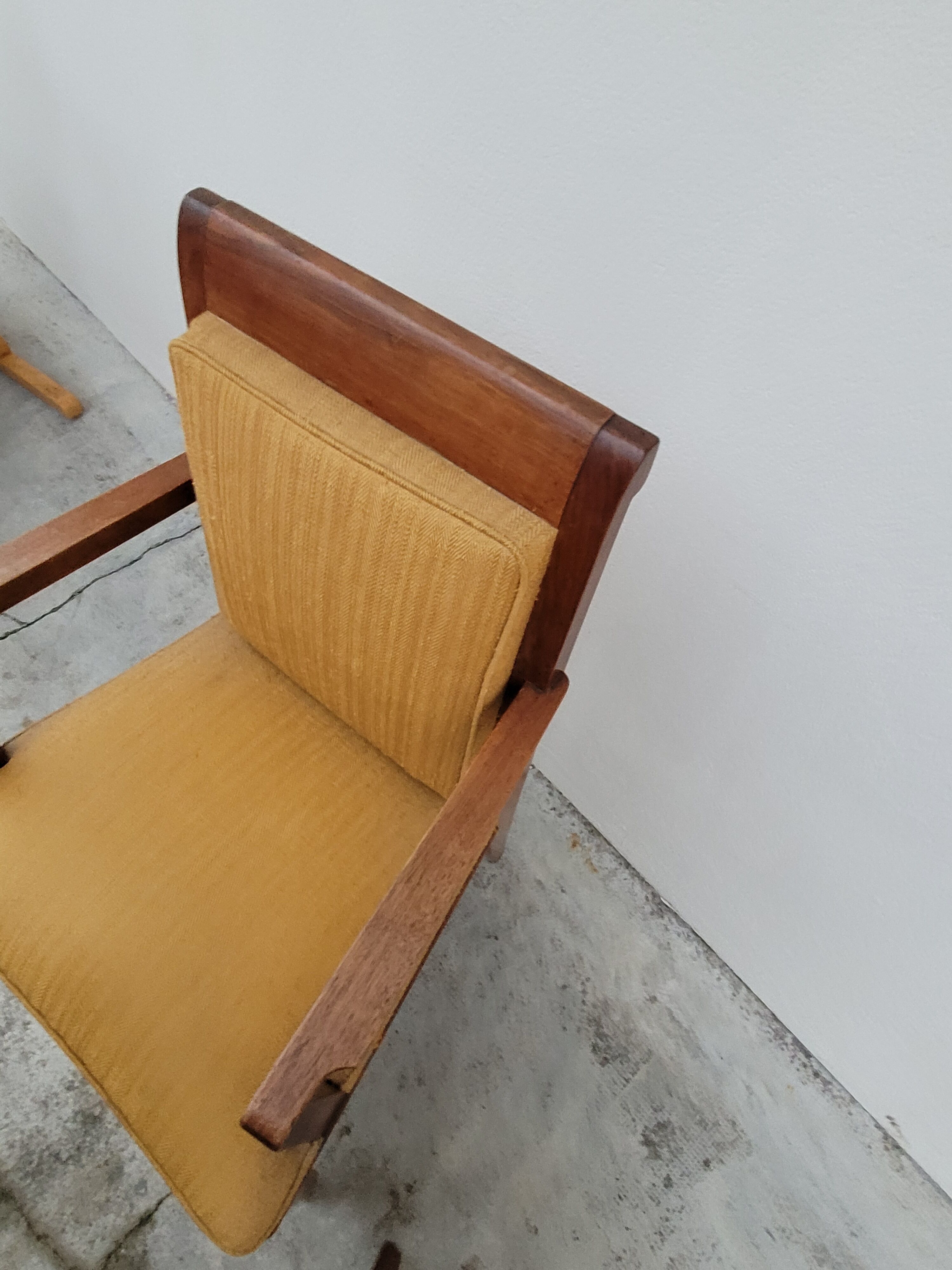 Pair of armchairs bridge era art deco walnut