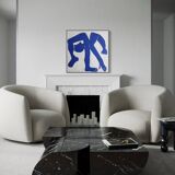 Figurative painting on unique stretched canvas 80X80cm