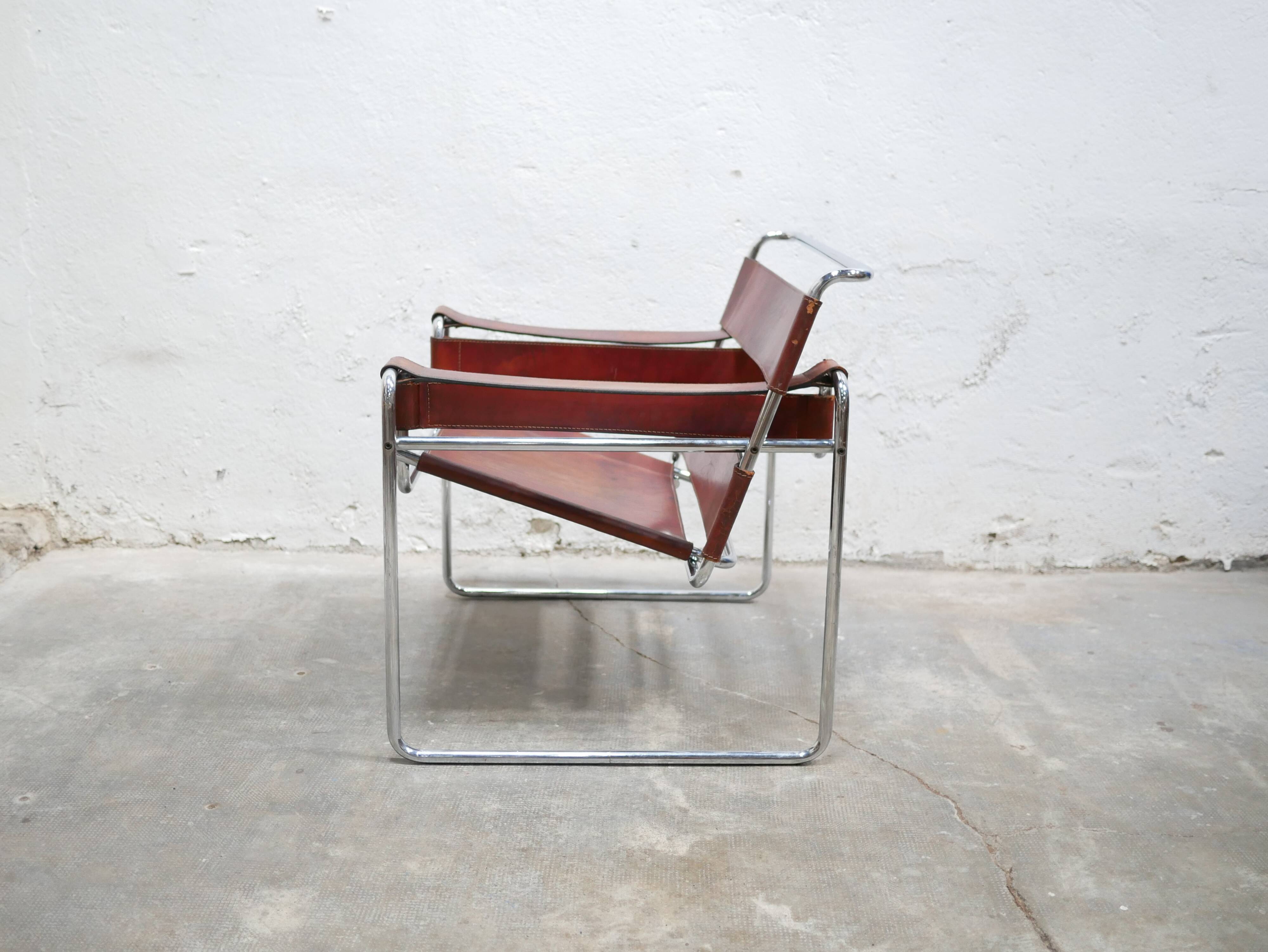 Fauteuil Wassily B3 vintage par Marcel Breuer