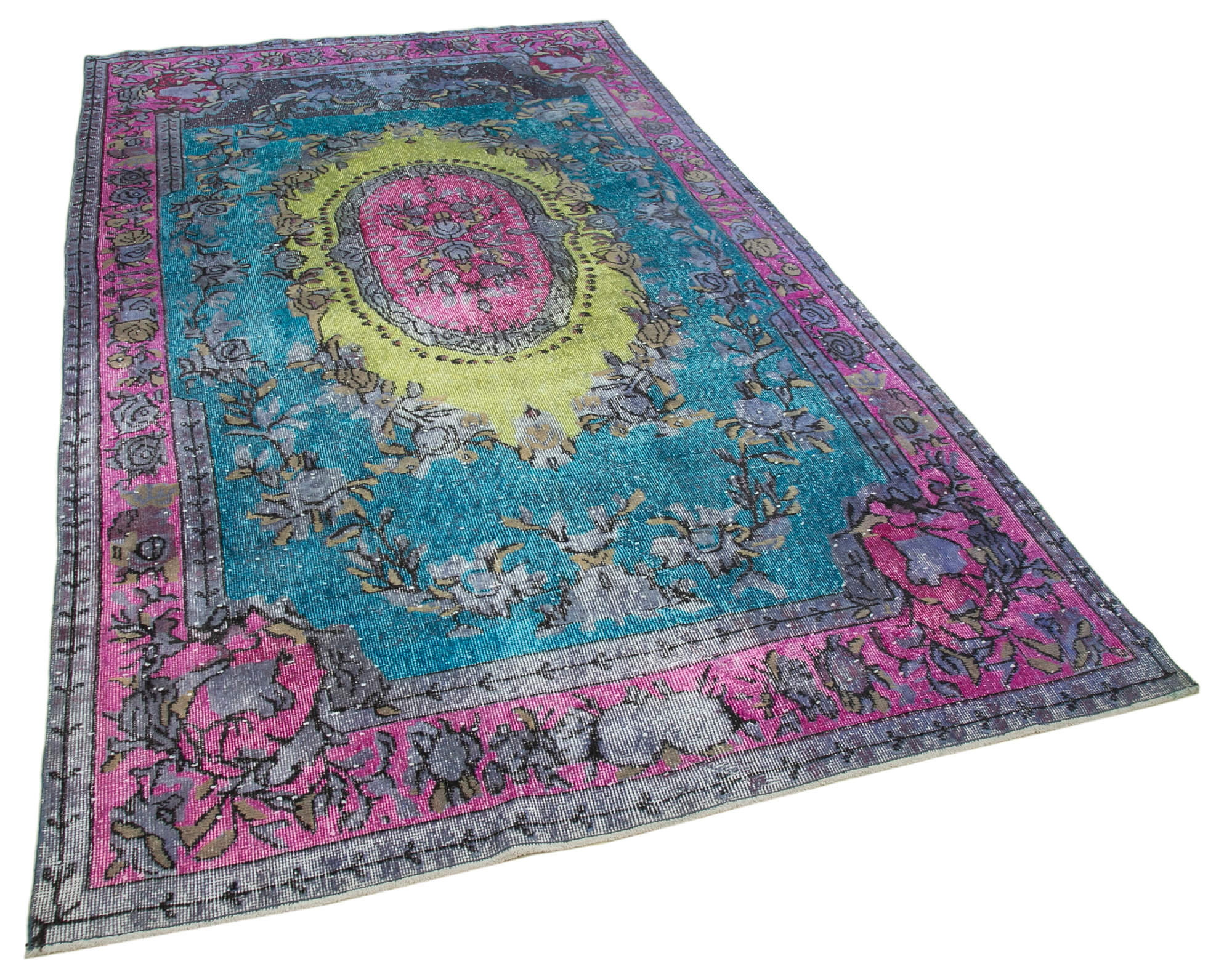 Hand-knotted contemporary oriental 1970s 174 cm x 298 cm multicolor carpet