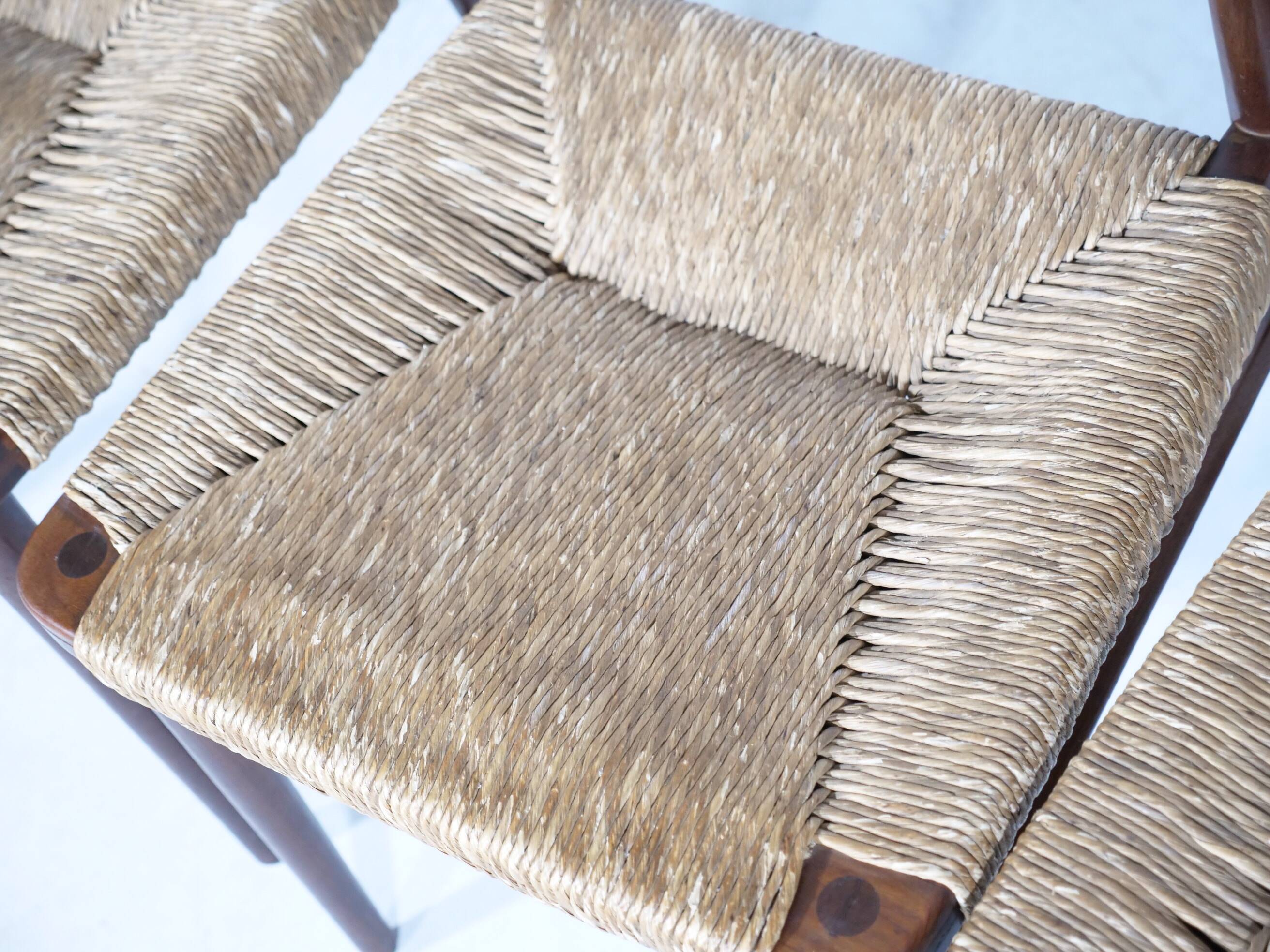 Teak Cane Chairs 351 Georg Leowald for Wilkhahn 1960s