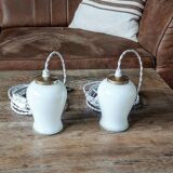 Vintage opaline portable lamp