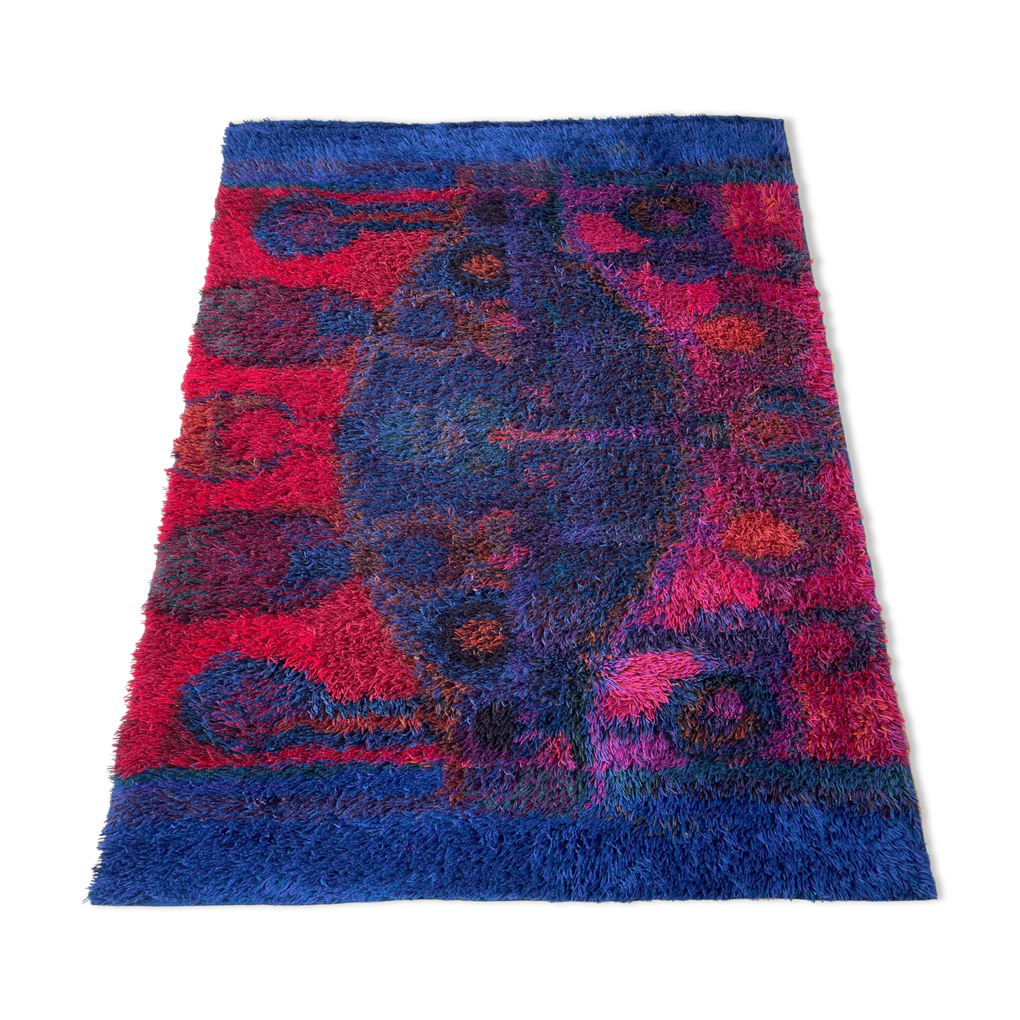 Original scandinavian rya rug by oili mäki for finnrya oy ab, finland