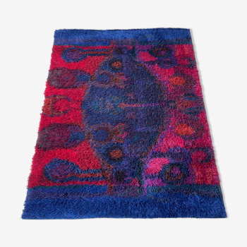 Original scandinavian rya rug by oili mäki for finnrya oy ab, finland