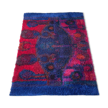 Original scandinavian rya rug by oili mäki for finnrya oy ab, finland
