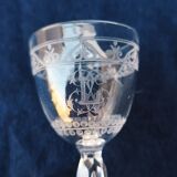 Verres à porto/apéritif cristal baccarat monogramme