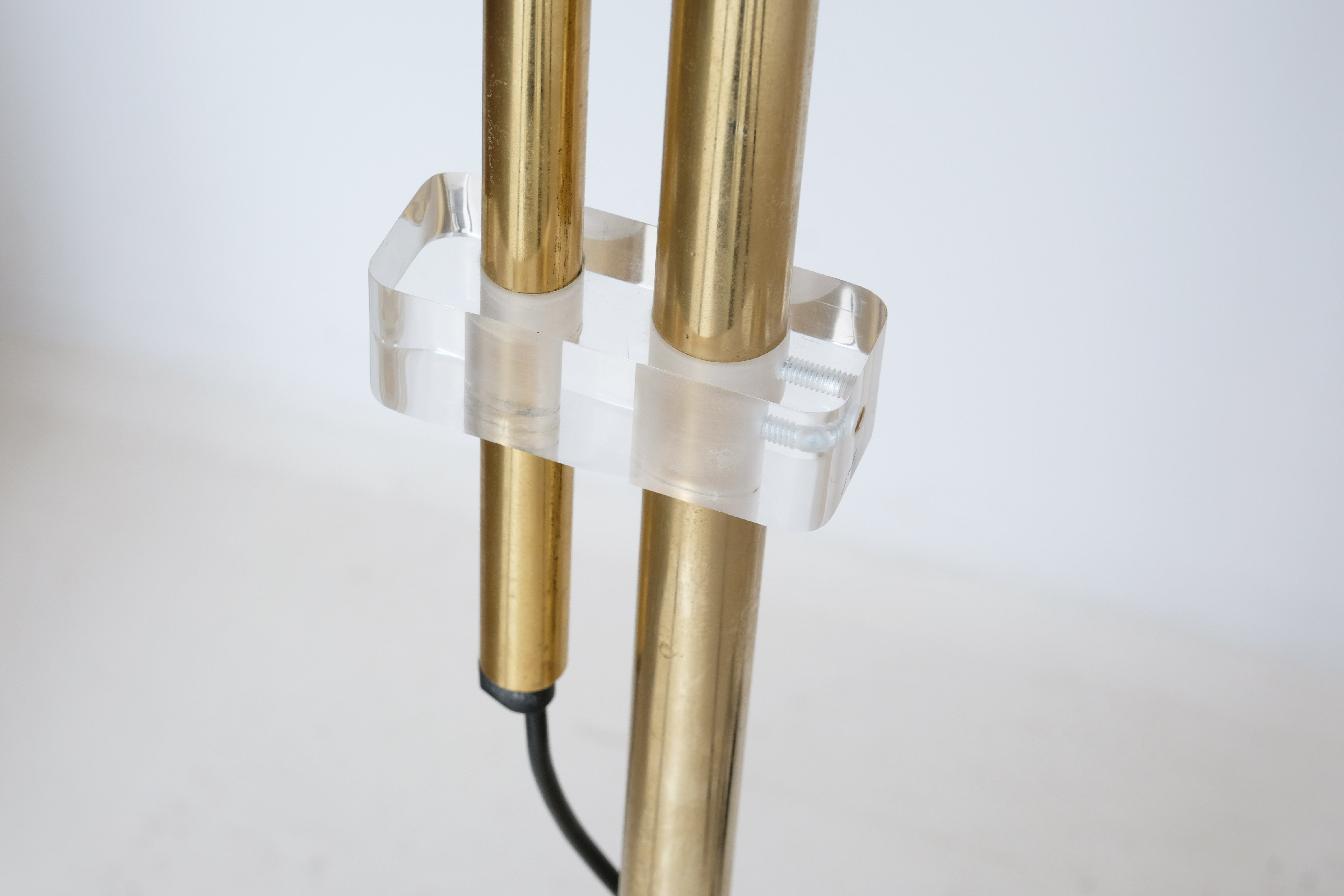 Marble swivel arch floor lamp, Bellux 1980's switzerland